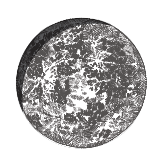 A hand-illustrated moon phase (Hua)